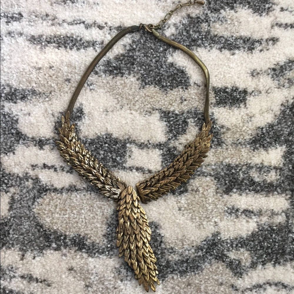 Vintage Fly Away Antiqued Brass Necklace